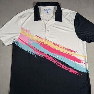 Chubbies Men's Y2K Retro Multicolor Performance Polo Shirt Size XL